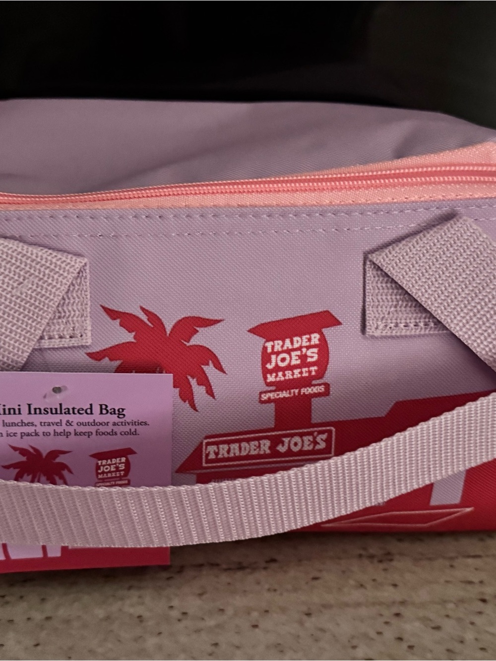 Trader Joe’s Lilac Pink Insulated Lunch Bag
